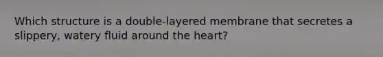 Which structure is a double-layered membrane that secretes a slippery, watery fluid around the heart?