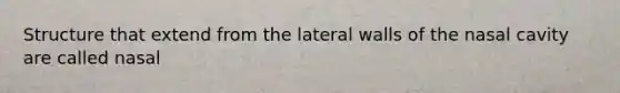 Structure that extend from the lateral walls of the nasal cavity are called nasal