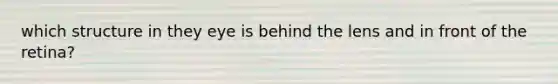 which structure in they eye is behind the lens and in front of the retina?