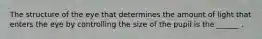 The structure of the eye that determines the amount of light that enters the eye by controlling the size of the pupil is the ______ .
