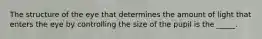 The structure of the eye that determines the amount of light that enters the eye by controlling the size of the pupil is the _____.