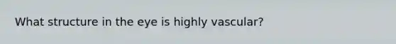 What structure in the eye is highly vascular?