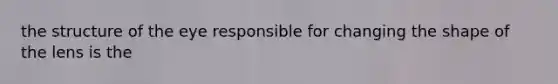 the structure of the eye responsible for changing the shape of the lens is the