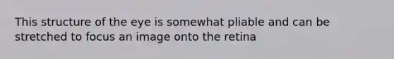 This structure of the eye is somewhat pliable and can be stretched to focus an image onto the retina