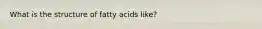 What is the structure of fatty acids like?