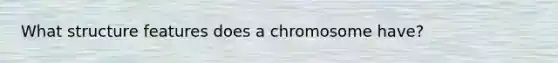 What structure features does a chromosome have?