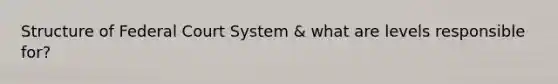 Structure of Federal Court System & what are levels responsible for?