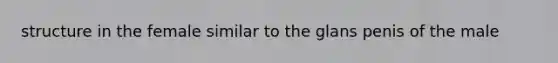 structure in the female similar to the glans penis of the male