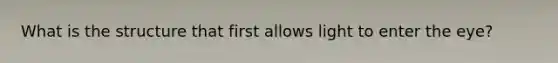 What is the structure that first allows light to enter the eye?
