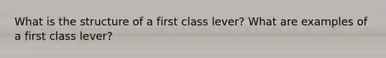 What is the structure of a first class lever? What are examples of a first class lever?