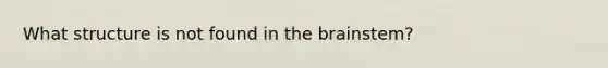 What structure is not found in <a href='https://www.questionai.com/knowledge/kLMtJeqKp6-the-brain' class='anchor-knowledge'>the brain</a>stem?