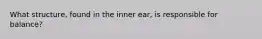 What structure, found in the inner ear, is responsible for balance?