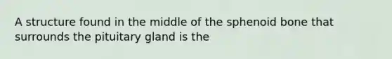 A structure found in the middle of the sphenoid bone that surrounds the pituitary gland is the