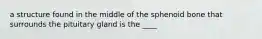 a structure found in the middle of the sphenoid bone that surrounds the pituitary gland is the ____