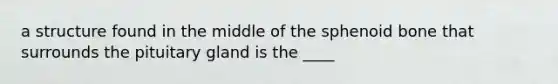 a structure found in the middle of the sphenoid bone that surrounds the pituitary gland is the ____