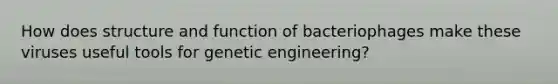 How does structure and function of bacteriophages make these viruses useful tools for genetic engineering?