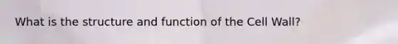 What is the structure and function of the Cell Wall?