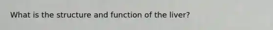 What is the structure and function of the liver?