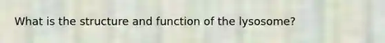 What is the structure and function of the lysosome?