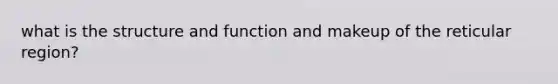 what is the structure and function and makeup of the reticular region?