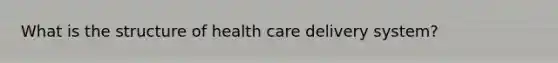 What is the structure of health care delivery system?