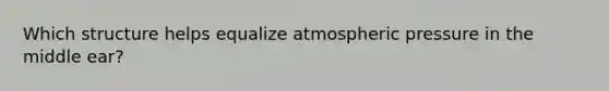 Which structure helps equalize atmospheric pressure in the middle ear?