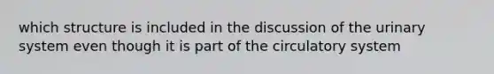 which structure is included in the discussion of the urinary system even though it is part of the circulatory system