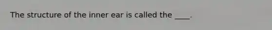 The structure of the inner ear is called the ____.