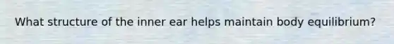 What structure of the inner ear helps maintain body equilibrium?