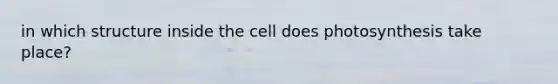 in which structure inside the cell does photosynthesis take place?