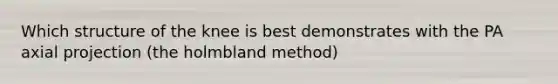 Which structure of the knee is best demonstrates with the PA axial projection (the holmbland method)