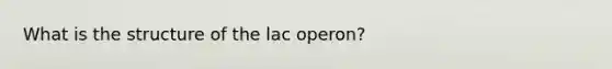 What is the structure of the lac operon?