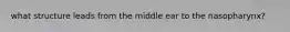 what structure leads from the middle ear to the nasopharynx?