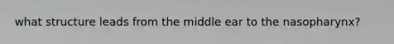 what structure leads from the middle ear to the nasopharynx?