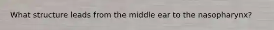 What structure leads from the middle ear to the nasopharynx?