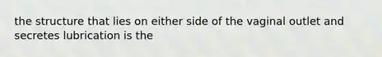 the structure that lies on either side of the vaginal outlet and secretes lubrication is the