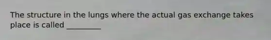 The structure in the lungs where the actual gas exchange takes place is called _________
