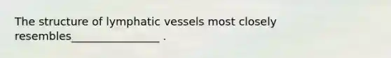 The structure of lymphatic vessels most closely resembles________________ .