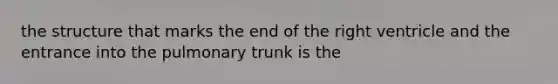 the structure that marks the end of the right ventricle and the entrance into the pulmonary trunk is the