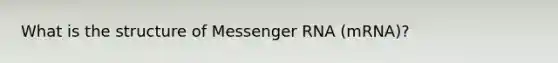 What is the structure of Messenger RNA (mRNA)?