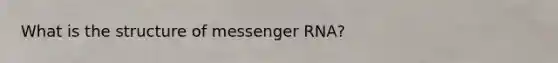 What is the structure of messenger RNA?