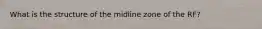 What is the structure of the midline zone of the RF?