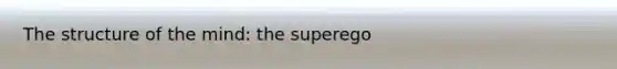 The structure of the mind: the superego