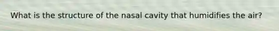 What is the structure of the nasal cavity that humidifies the air?