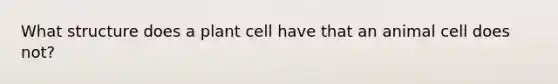 What structure does a plant cell have that an animal cell does not?