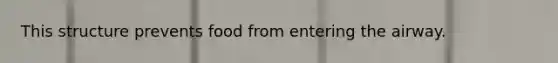 This structure prevents food from entering the airway.