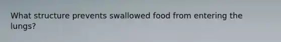 What structure prevents swallowed food from entering the lungs?
