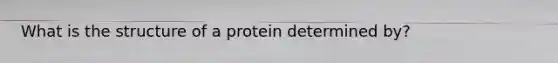 What is the structure of a protein determined by?