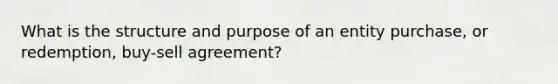 What is the structure and purpose of an entity purchase, or redemption, buy-sell agreement?