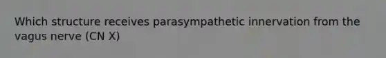 Which structure receives parasympathetic innervation from the vagus nerve (CN X)